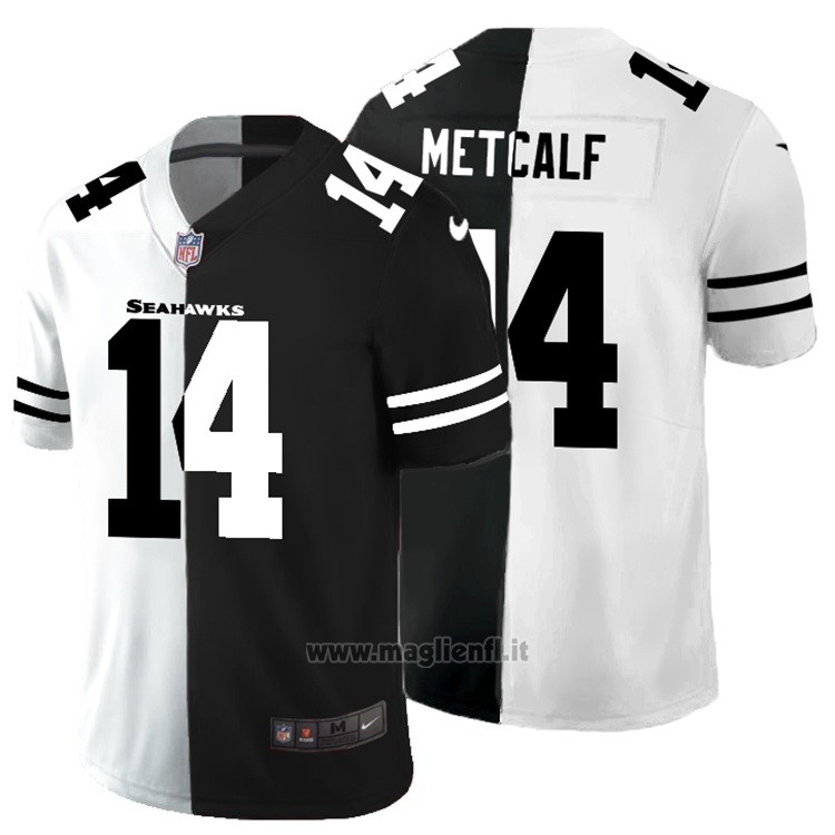 Maglia NFL Limited Seattle Seahawks Metcalf White Black Split